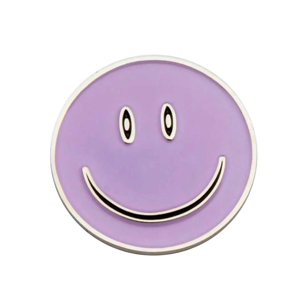 Alloy Smile Face Magnetic Golf Ball Marker Clip On Golf Cap Visor Gift Purple Golf Accessories for Friends Families Playing Game