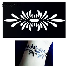 1 шт. малая индийская хна татуировки Трафаретный Рисунок для окрашивание распылением Для женщин Макияж, боди-арт и принтом в виде хризантем тату трафарет дизайн G55