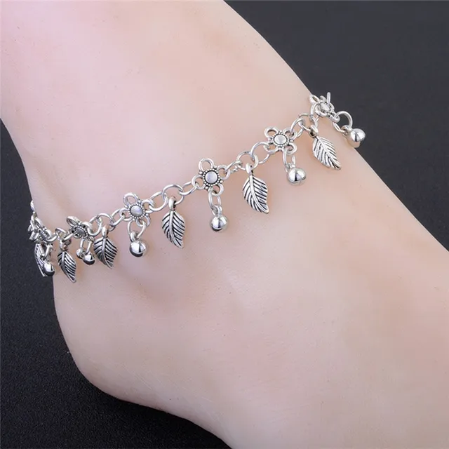 Bohemia Style Small Drop Tels Leaf Anklet For Women S Silver Bohemia Style Small Drop Tels Leaf Anklet For Women S Silver Ankle Bracelet Beads Foot Chain