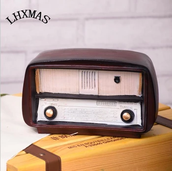 

Retro Resin Radio Model Antique Nostalgia Wireless Ornaments Crafts Decoration Bar Bookstore Vintage Home Decor Accessories E442