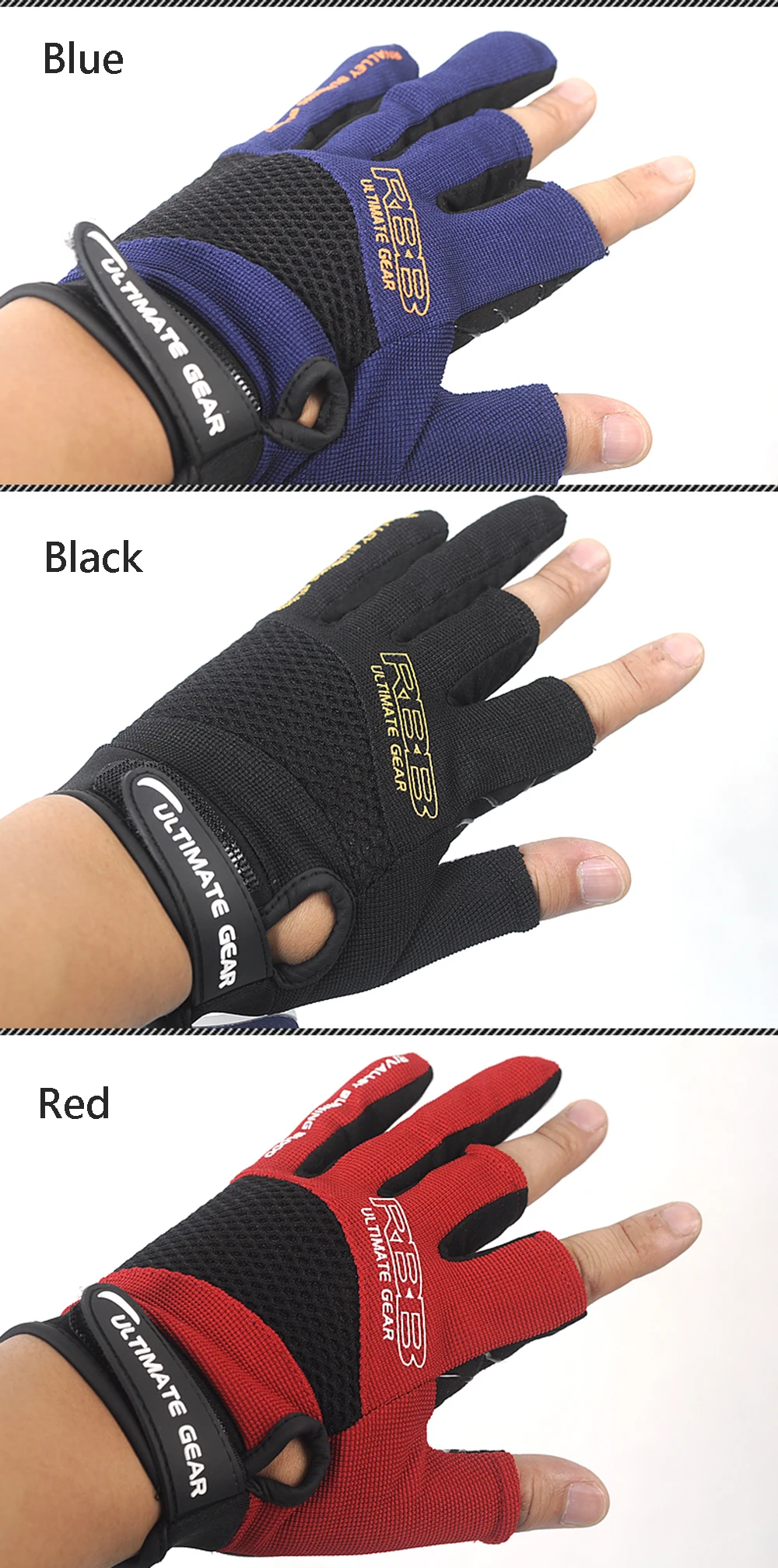 Luvas de Pesca Luvas de Dedos Luvas sem Dedos Esportes ao ar 3 Dasnaki Anti slip Cortados Fundição Pesca Livre Respirável 10 Esporte e Lazer