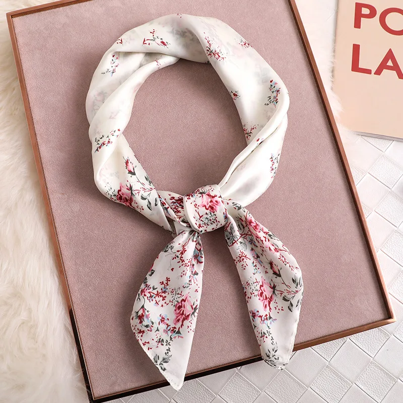 2019 Luxury Brand Women Square Silk Scarf Bandana Plaid Print Soft Hijab Hair Tie Band For Women Girl Accessories 65 colors 2019 Luxury Brand Women Square Silk Scarf Bandana Plaid Print Soft Hijab Hair Tie Band For Women Girl Accessories 65 colors