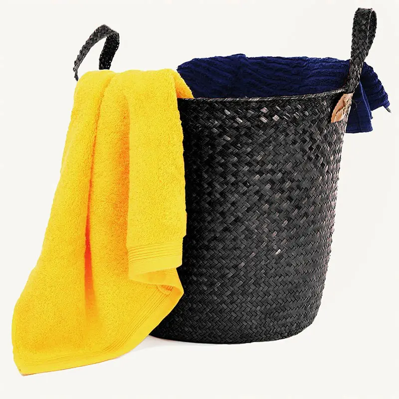 

Large Household Wicker Woven Laundry Basket Box Natural Seagrass Woven Toy Storage Basket Organizer With Handle Hamper Container