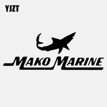 

YJZT 16.1CM*6CM Funny Car Sticker Mako Marine Fish Shark Fishing Vinyl Decal Decor Black/Silver C24-0680