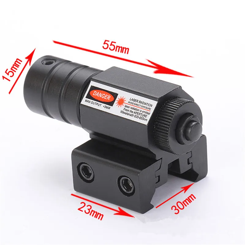 50-100 м дальность 635-655 нм красный точечный лазерный прицел пистолет регулируемый 11 мм 20 мм Пикатинни охотничий аксессуар
