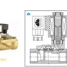 ycd12 Нормально открытый N/O 2 Way Латунь пилот электромагнитный Клапан AC 220 В DN15 мм электромагнитный Клапан