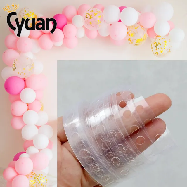Ballons Accessories 5M Plastic Balloon Chain Balloons Sealing Clip Glue Dot Babyshower Wedding Birthday Party Decoration