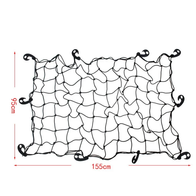 155*95 мм сверхмощная функция банджи автомобильный сетчатый органайзер для хранения багажника багажная грузовая сеть 10 крючков для хранения автомобиля