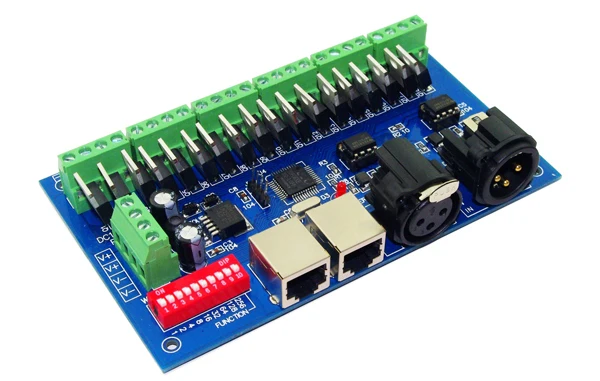 

best price DC12-24V 1 pcs 18CH with RJ45 18Channel DMX512 DMX LED Decoder