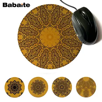 

Babaite Yoga kaleidoscopic floral mandala image Customized laptop Gaming mouse pad DIY Design Pattern Game Round mousepad