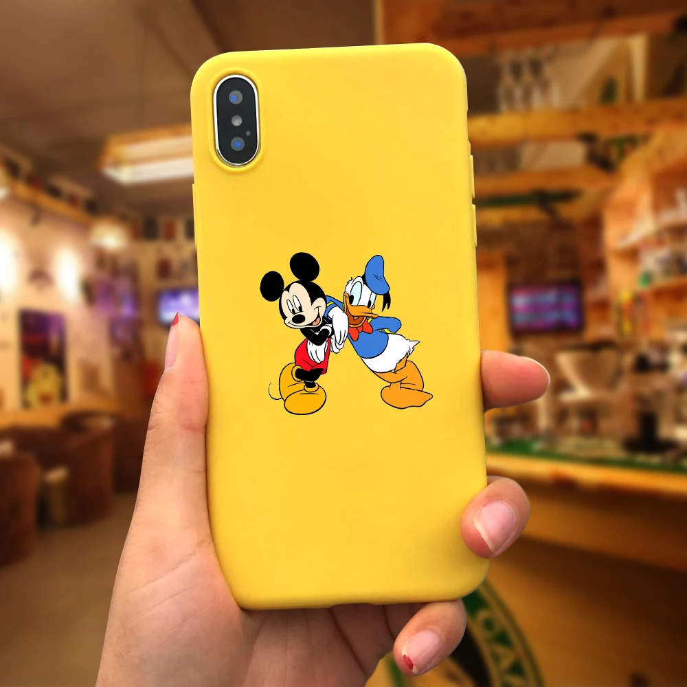 Donald Duck Mickey Mouse soft tpu Phone Cases For iphone 6 6S 7 Case For iphone 8 7P XR X XS MAX Cover Cute cases Cartoon Animal