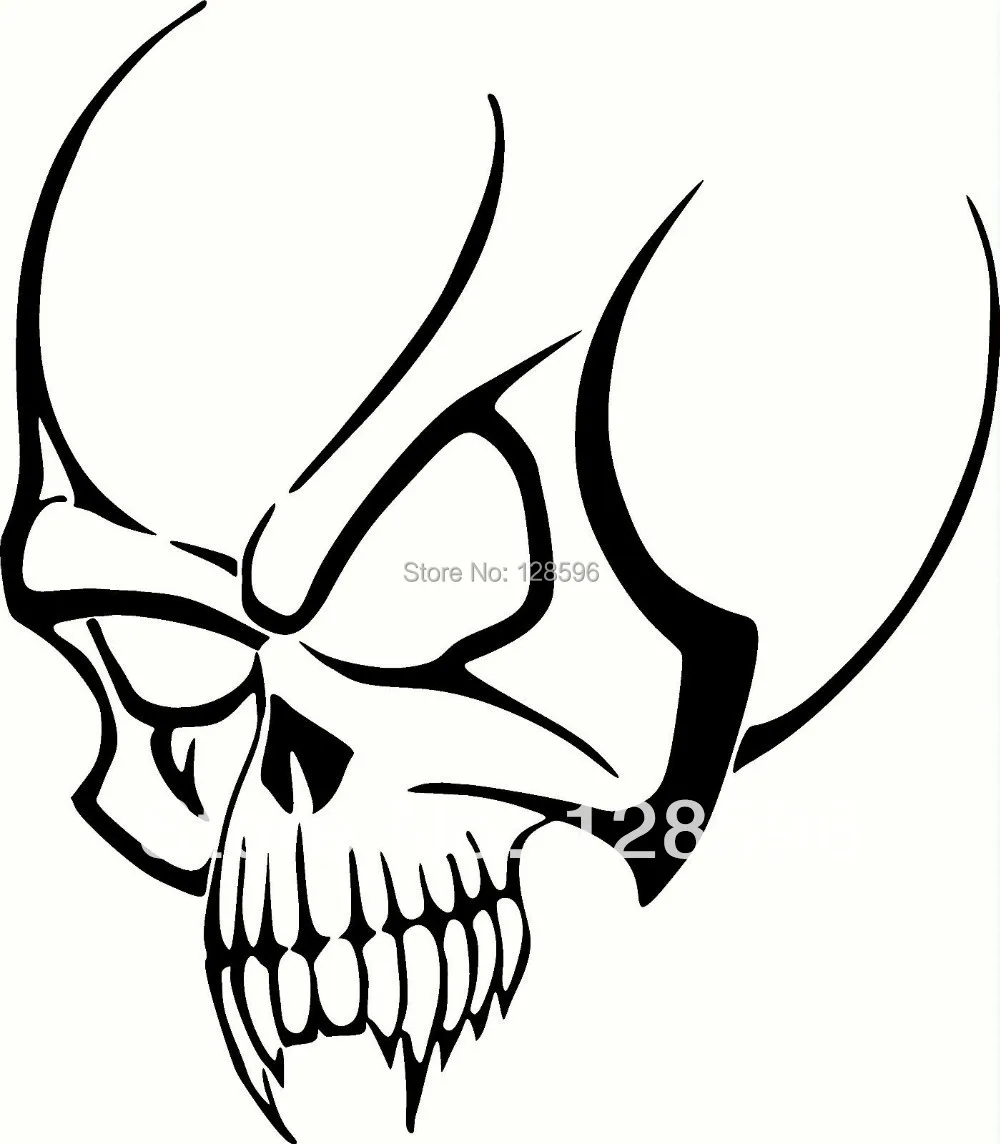 Tribal-Tattoos Tribal-Skull-For-Car-Window-Tattoo-Vinyl-Sticker