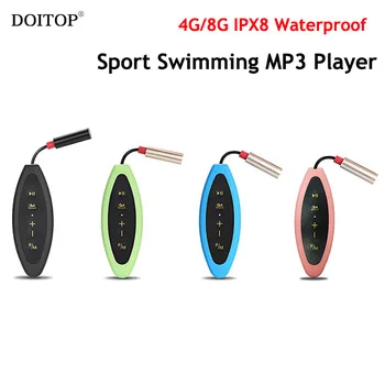 DOITOP IPX8 Waterproof Sport Swimming MP3 Player 4G/8G Stereo Music MP3 Walkman Long Music Playing Time MP3 Player with FM Radio