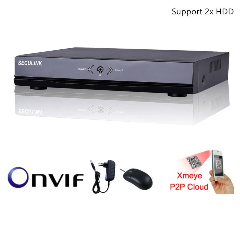 

Seculink 16CH 32CH 1080P Network Video Recorder 3MP ONVIF NVR HDMI VGA H.265 Compression Cloud P2P Remote Control Support 2x HDD