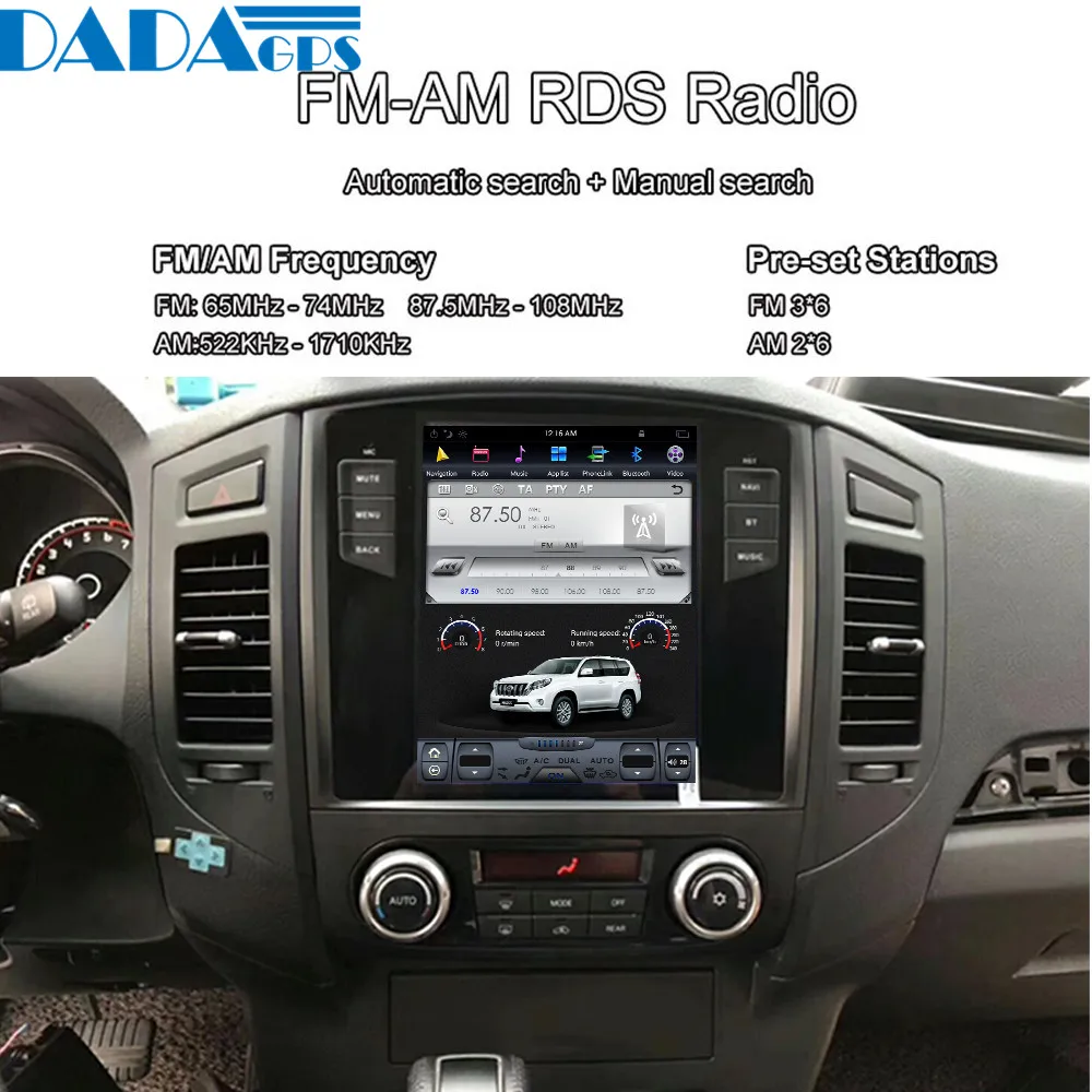 Sale 10.4" Tesla style Android 7.1 Car Radio Player For MITSUBISHI PAJERO V97 V93 Shogun Montero 2006+ GPS Map Navigation no dvd 12