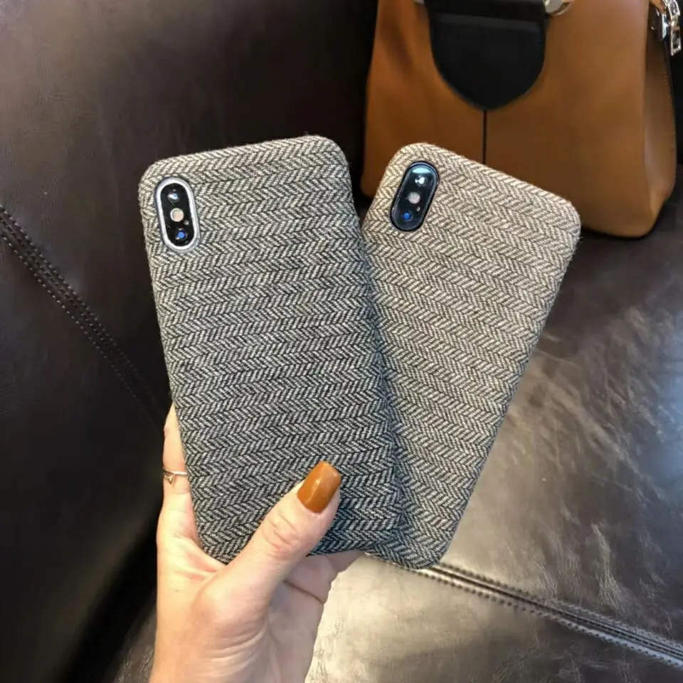Тканевый чехол с текстурой для iPhone X 8 7 plus мягкие чехлы телефонов 6 6s задняя крышка