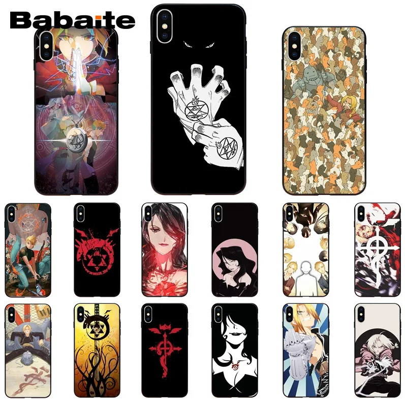 

Babaite Fullmetal Alchemist Soft Silicone Black Phone Case for Apple iPhone 8 7 6 6S Plus X XS MAX 5 5S SE XR 11 11pro 11promax