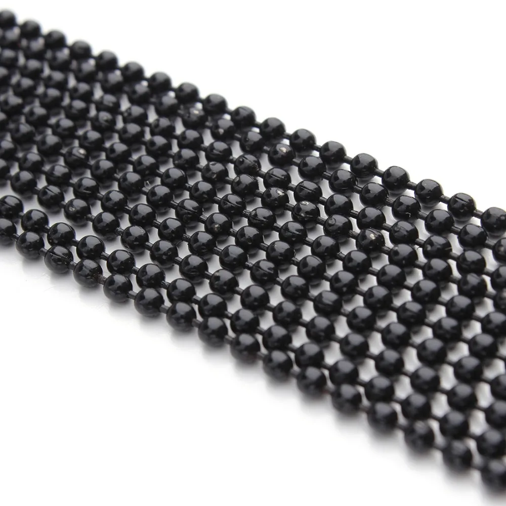 5m/lot 1.2 1.5 2mm Metal Ball Bead Chains Bulk Gold/Black/Silver Link Chains for Diy Necklaces Bracelets Jewelry Making Supplie