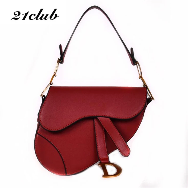 

21club brand small thread solid color fashion ladies saddle totes party shopping purse women messenger shoulder crossbody bags