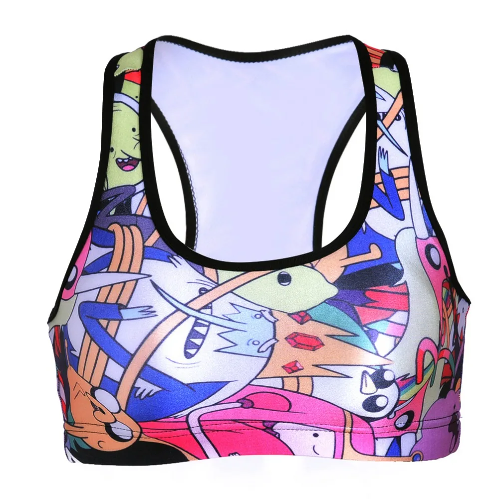 2018 NEW Hot Women Padded Top 3D printing Bra Fitness No rims Bra