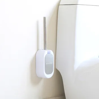 

Wall-mounted Toilet Brush Holder Set Creative Save Space Long Metal Handle Portable Durable Household Hotel Clean Brushes Suits