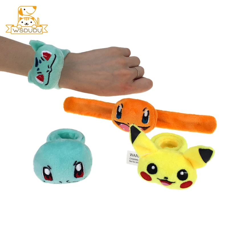 10 un Pikachu Bulbasaur Charmander Squirtle Peluche Slap pulsera pulsera