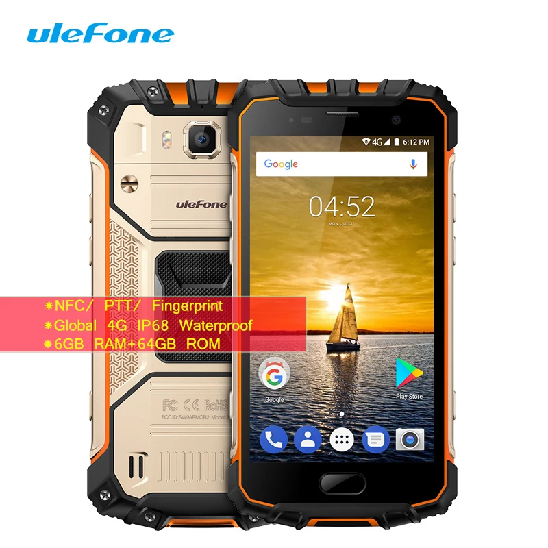 Ulefone Armor 2 IP68 5 0 Smartphone Global 4G NFC Fingerprint 6GB 64GB Octa Core 16MP
