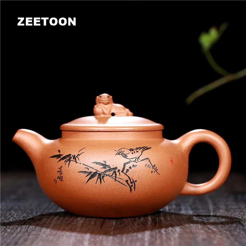 300ml Authentic Yixing Teapot Bamboo Bird Pot Tea Maker Chinese Health