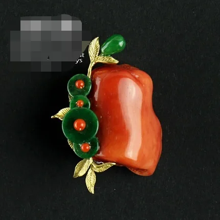 

Natural Coral Brooch And Pendant doube use Harmony Free Shipping Women Jewelry 5146A