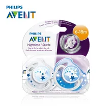 AVENT 2Pcs Baby Infant Pacifier Classic Night Time Baby Pacifier For 6-18 Months BPA Free Prendedor De Chupeta Alimentadora