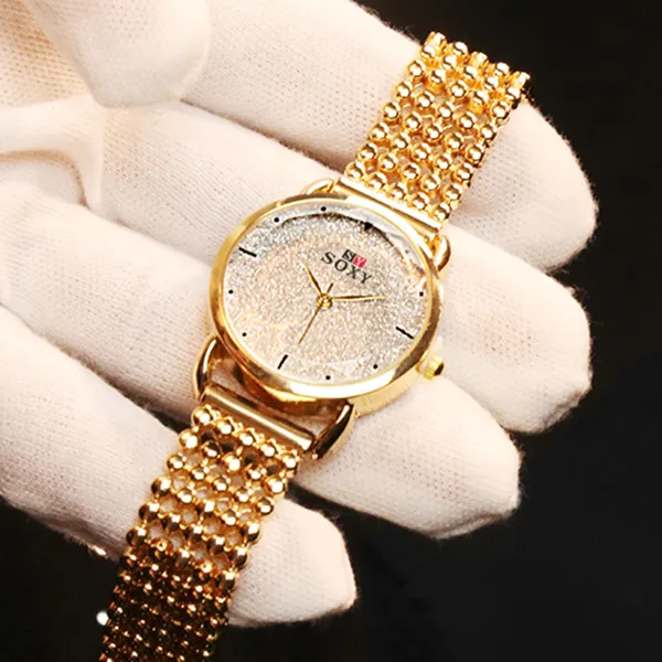 Роскошные золотые часы для женщин SOXY кварцевые часы Mujer Часы платье браслет из нержавеющей стали наручные часы relogio feminino montre