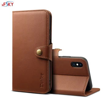 

xFSKY New Luxury European Comfortable Eco-friendly Natural Genuine Leather Flip Wallet Case For Apple iphone X&XS&XR&XS MAX