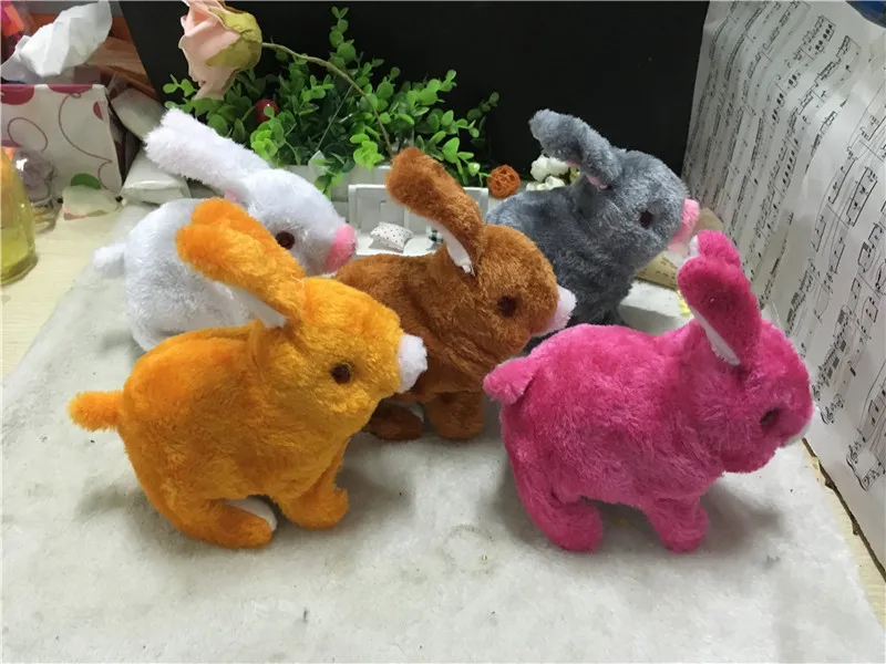 Электронный кролик робот кролик игрушки плюшевые животные игрушки прыжки с светодиодный глаза милые игрушки для детей подарки на день рождения