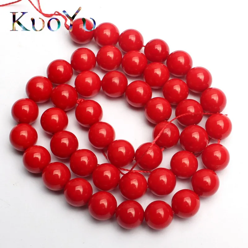 

Natural Stone Beads Red Coral Round Loose Beads For Jewelry Making 15.5"inch 4/6/8/9mm Pick Size DIY Bracelet Necklace wholesale
