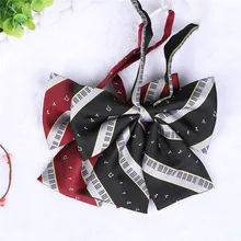 Нот Вышивка Пианино клавиатура Британский японская школьная Обувь для девочек JK равномерное бантом галстук студенты галстук Косплэй красный и черный