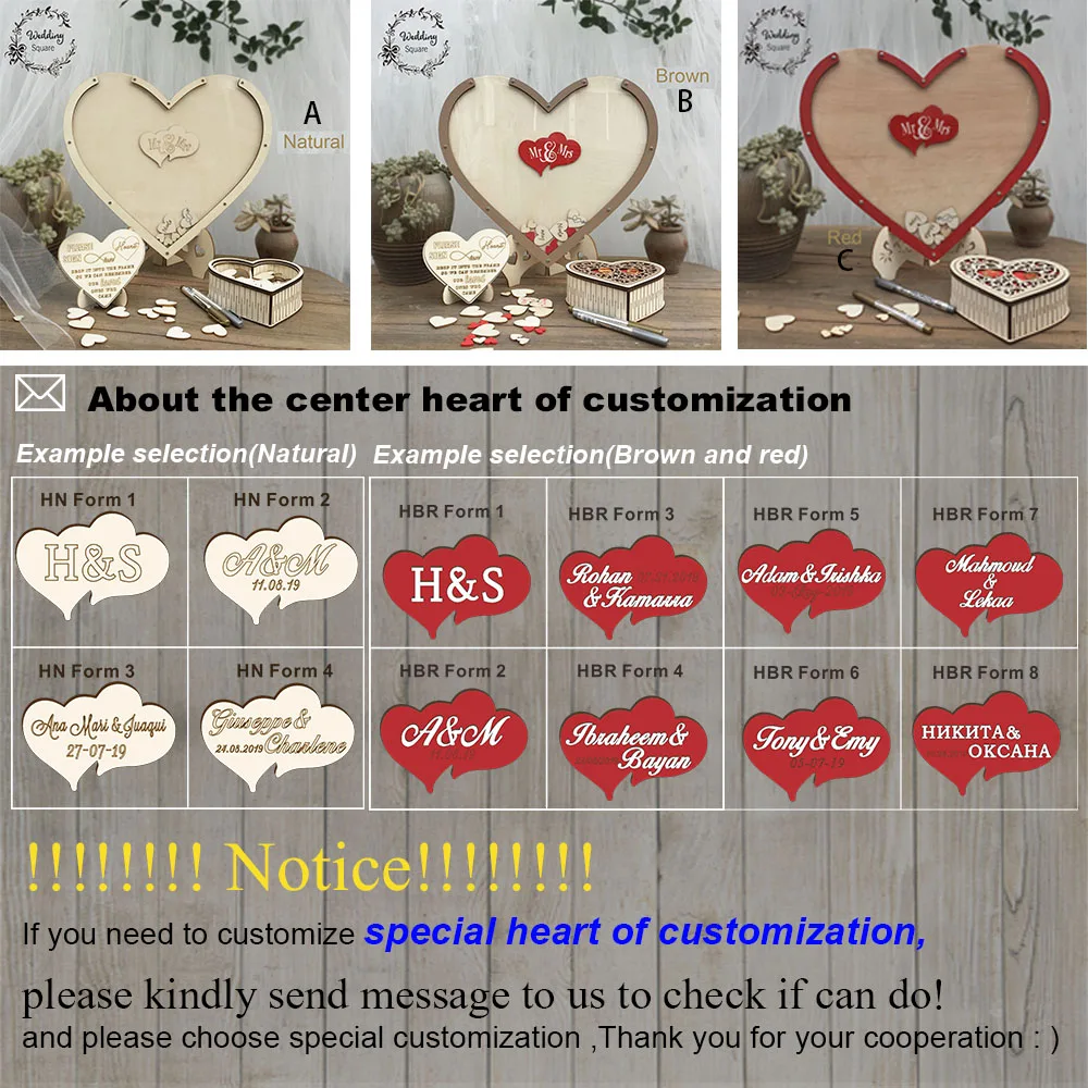 Hearts Unique Wedding Decoration Rustic Sweet Wedding Guest book Wishes Bank Hearts drop box 3D Guest book wooden box