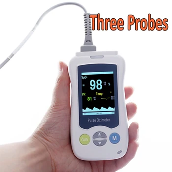 

Medical Fingertip Oximetro Handheld Pulse Oximeter Mini OLED with adult pediatric infant THREE Probes