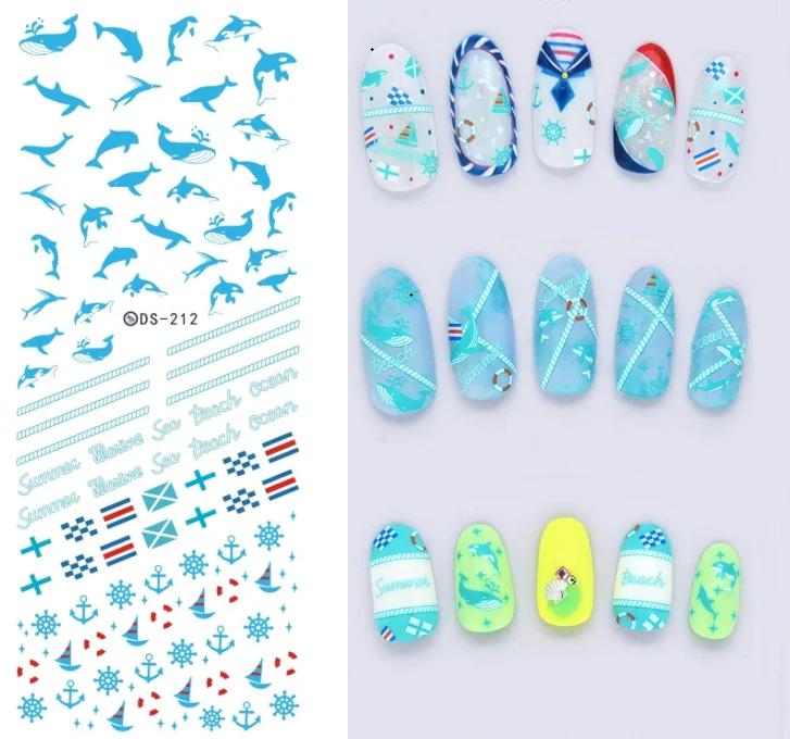 DS239 DIY Designer Winter переброски вод ногтей стикера искусства Белый Snowflake Harajuku ногтей Обертывания Фольга Наклейка маникюра - Цвет: DS212