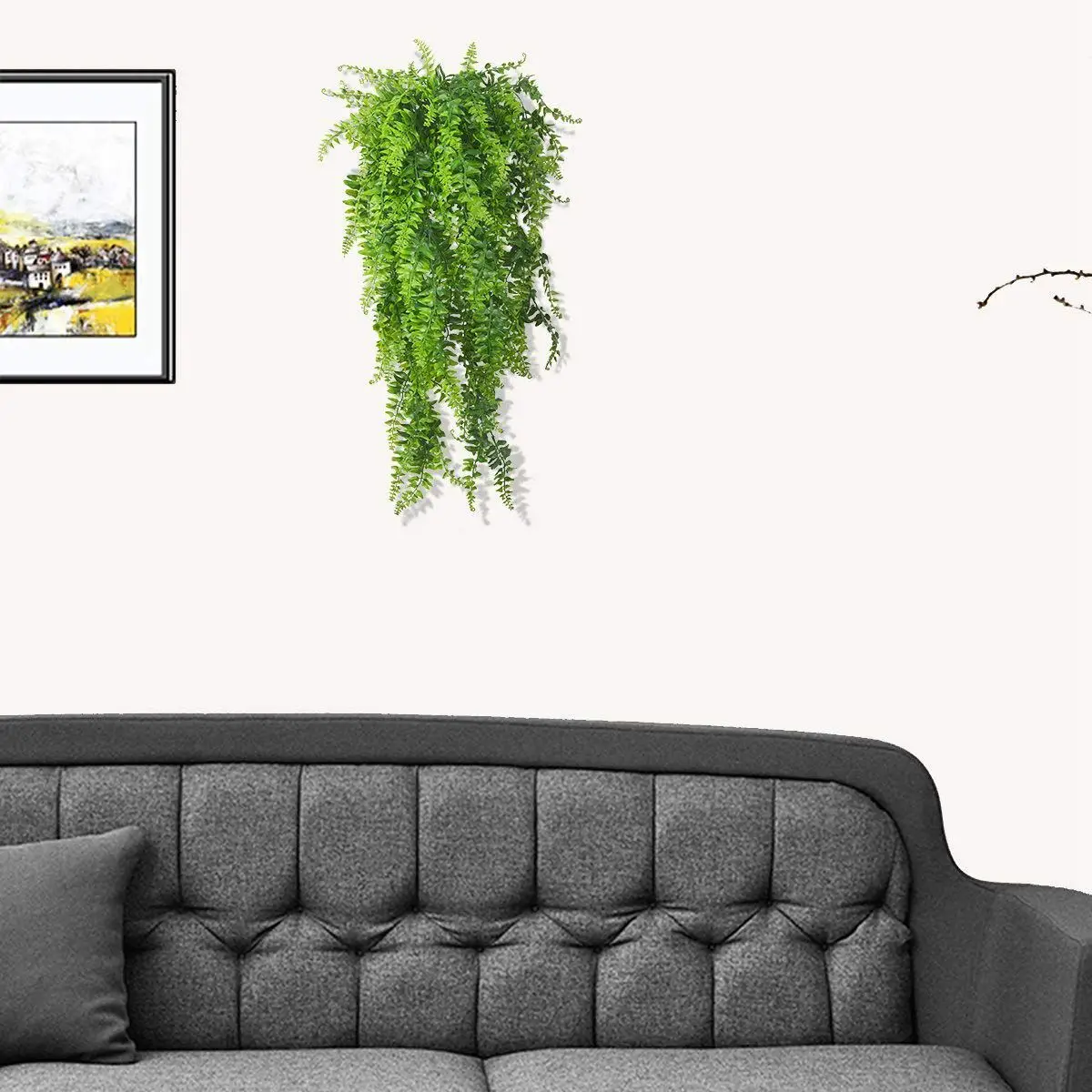 Растения лоза папоротник персидский ротанг, искусственные Висячие растения искусственные Висячие бостонские папоротники цветы лоза наружные пластиковые растения для стены
