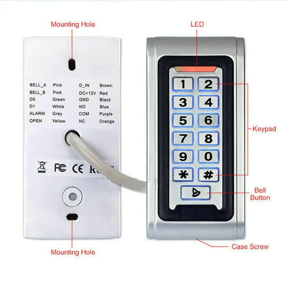 Yobang Пароль безопасности RFID водостойкая металлическая клавиатура двери Система контроля доступа электронная магнитная дверь блокировка