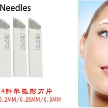 50 шт./лот руководство татуировка перо иглы 14 Вышивка Крестом Иглы для постоянного eyebrown Макияж microblading иглы jm611d-x76 татуировки иглы