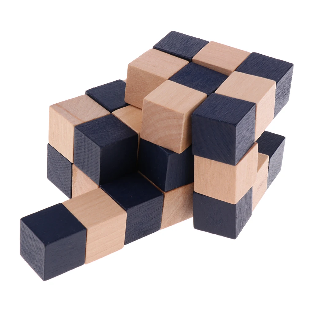 Challenge Yourself ! Disassemble and Assemble It- Classic Wooden Kong Ming Lock Brain Teaser Intelligence Puzzle Game Toy  