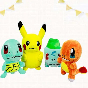 

Drop Shipping 15-20cm 4pcs/set Pikachu Bulbasaur Squirtle Charmander Soft Stuffed Plush Toy Doll