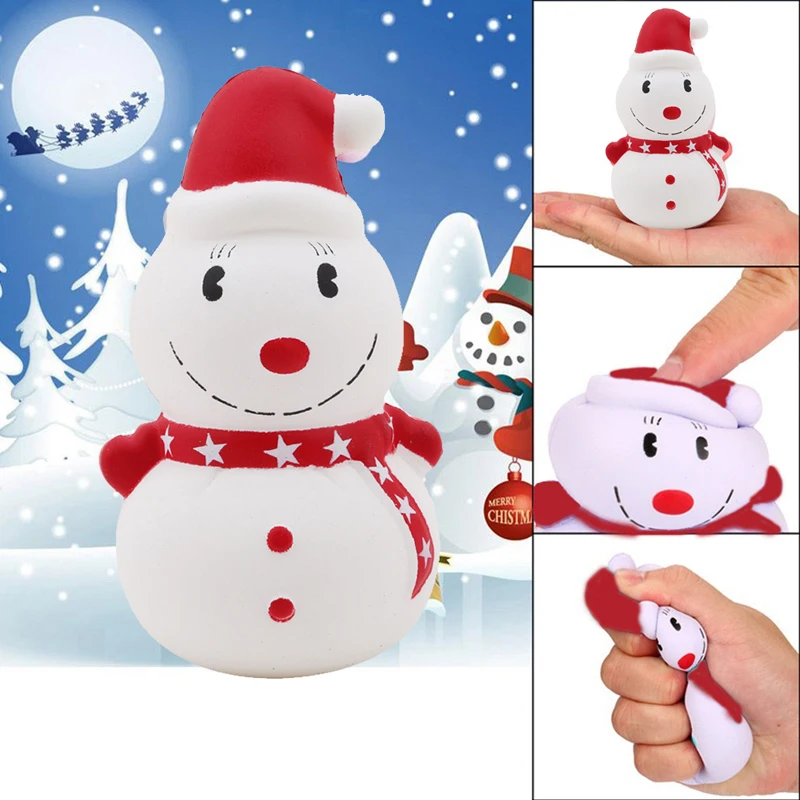 

Cute Jumbo Christmas Snowman Kawaii Squishies Slow Rising Antistress Squeeze Toys Easter Charms Ice Cream Cake Kids Gift