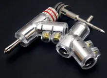 Fiche de verrouillage hi-fi haute Performance plaquée Rhodium, 4 pièces, pour amplificateur de haut-parleur, liaison Post-soudure, Audio hi-fi, DIY