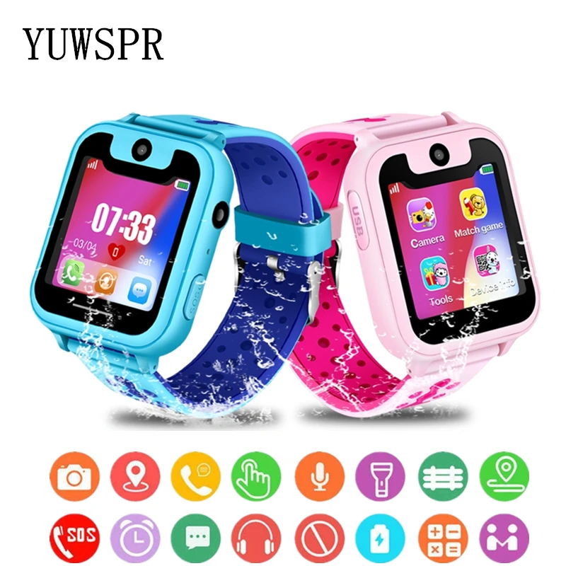 

Kids GPS Tracker Watch GPS LBS Location Life Waterproof 1.54 inch Touch Screen Camera SOS Call Children Smart Phone Clock S6