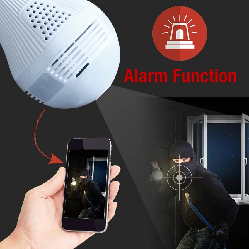 Лампа 1080P Беспроводная IP камера WiFi домашняя CCTV рыбий глаз лампа панорамная HD 360