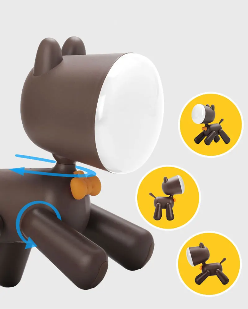 Lovely Puppy Lamp Cute Night Light Kids Baby Night Lamp USB Rechargeable Reading Bedside Lamp Eye Protection Dropshipping (2)