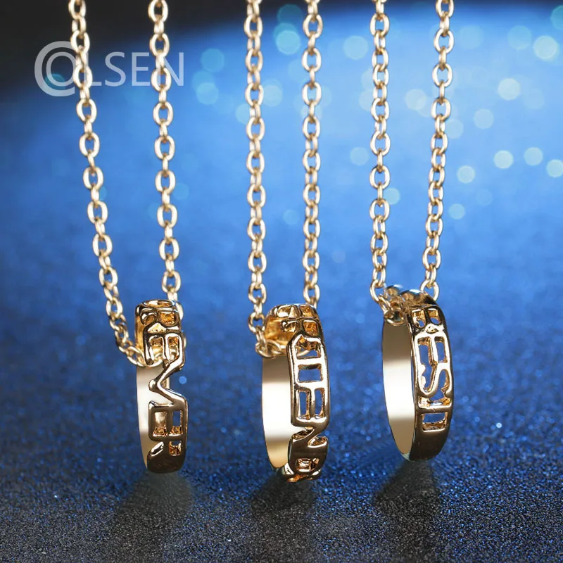 COLSEN 1 set of personalized letters hollow necklace best friend forever friendship pendant female fashion creative