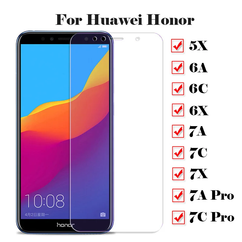Для Huawei Honor 7X защита экрана 7A 7C 6X 6C 6A Pro on Huavei Honer защитная пленка из закаленного